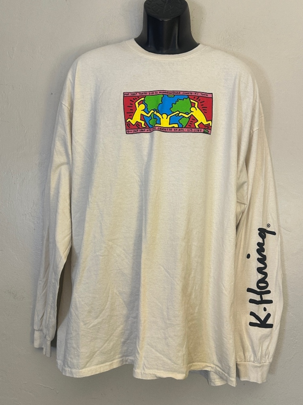 Keith Haring Graphic Long Sleeve T Shirt 2X Gently worn 100% cotton 26" armpit t